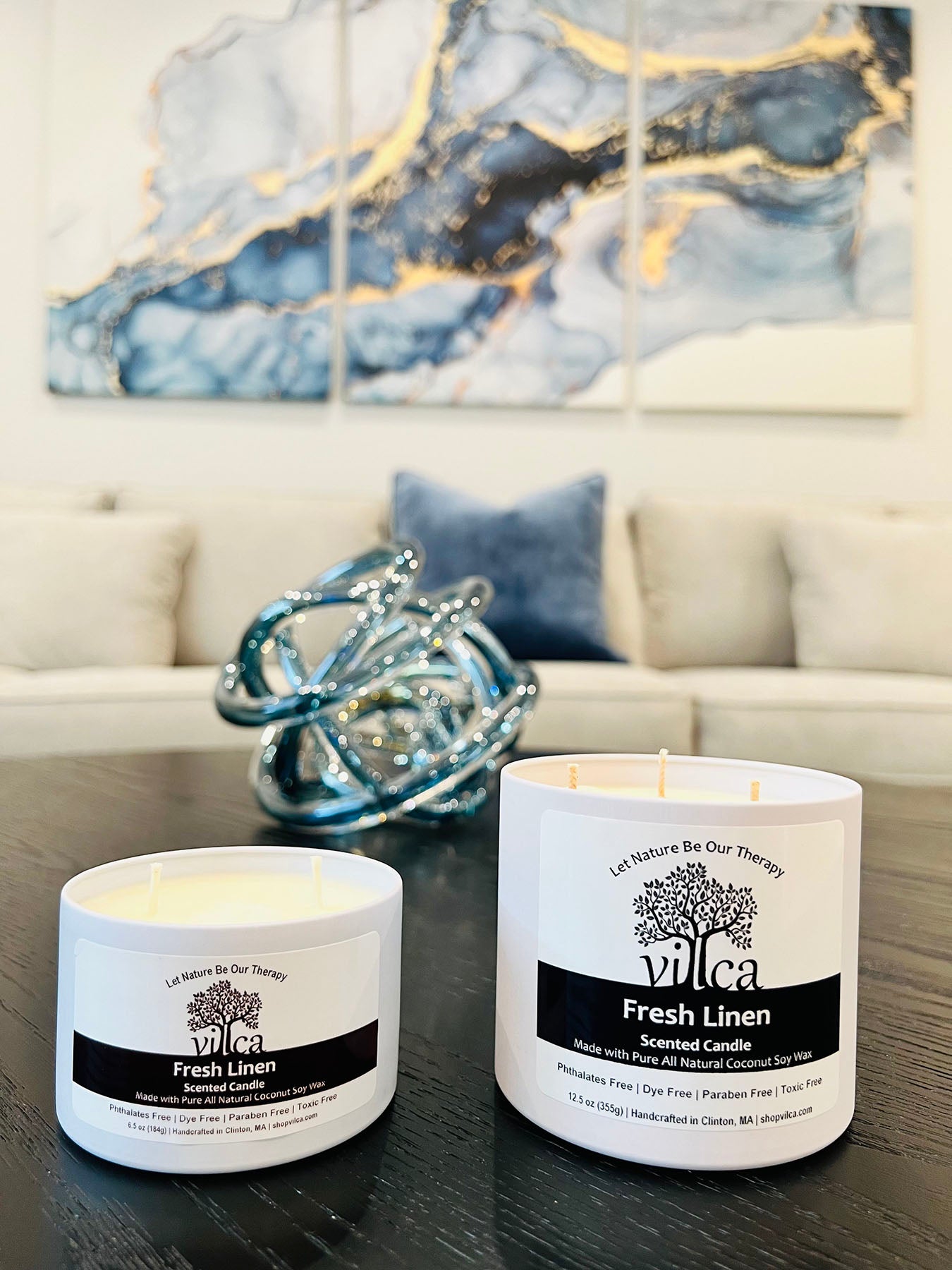 Fresh Linen + Odor Eliminator Scented Candle